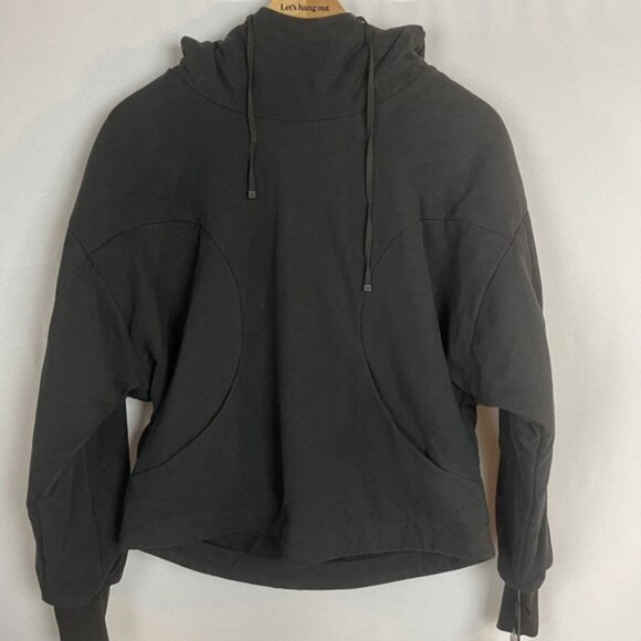 Blanc Noir Pullover Thin Down Hoody Women’s Size S Black NWT - Picture 4 of 12